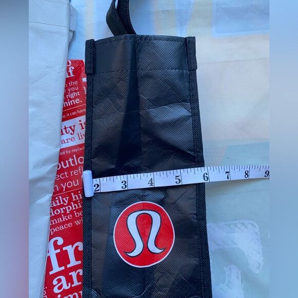Lululemon Lot of 2 Reusable Shopping Gift Bag Totes Large Small Red / White - Picture 7 of 14